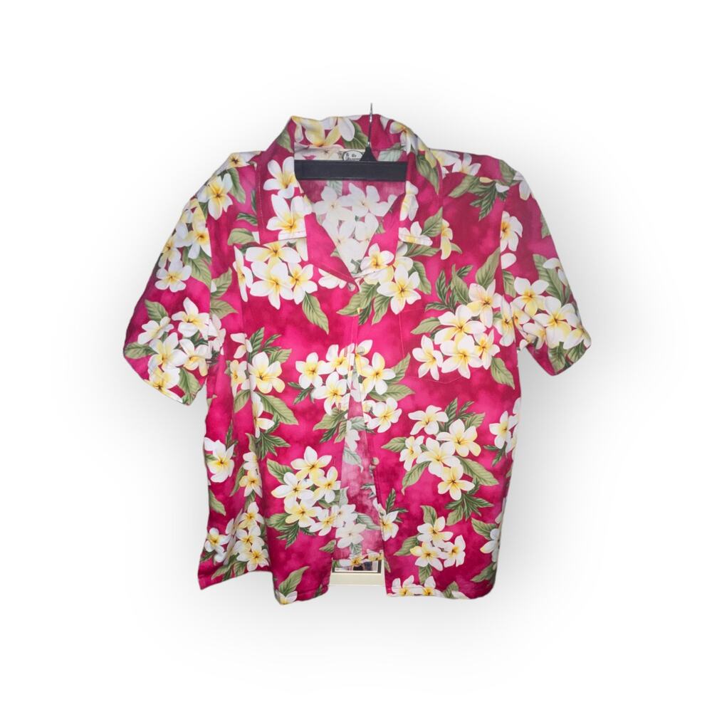 Go Barefoot Men's Hawaiian Shirt Sz L EUC